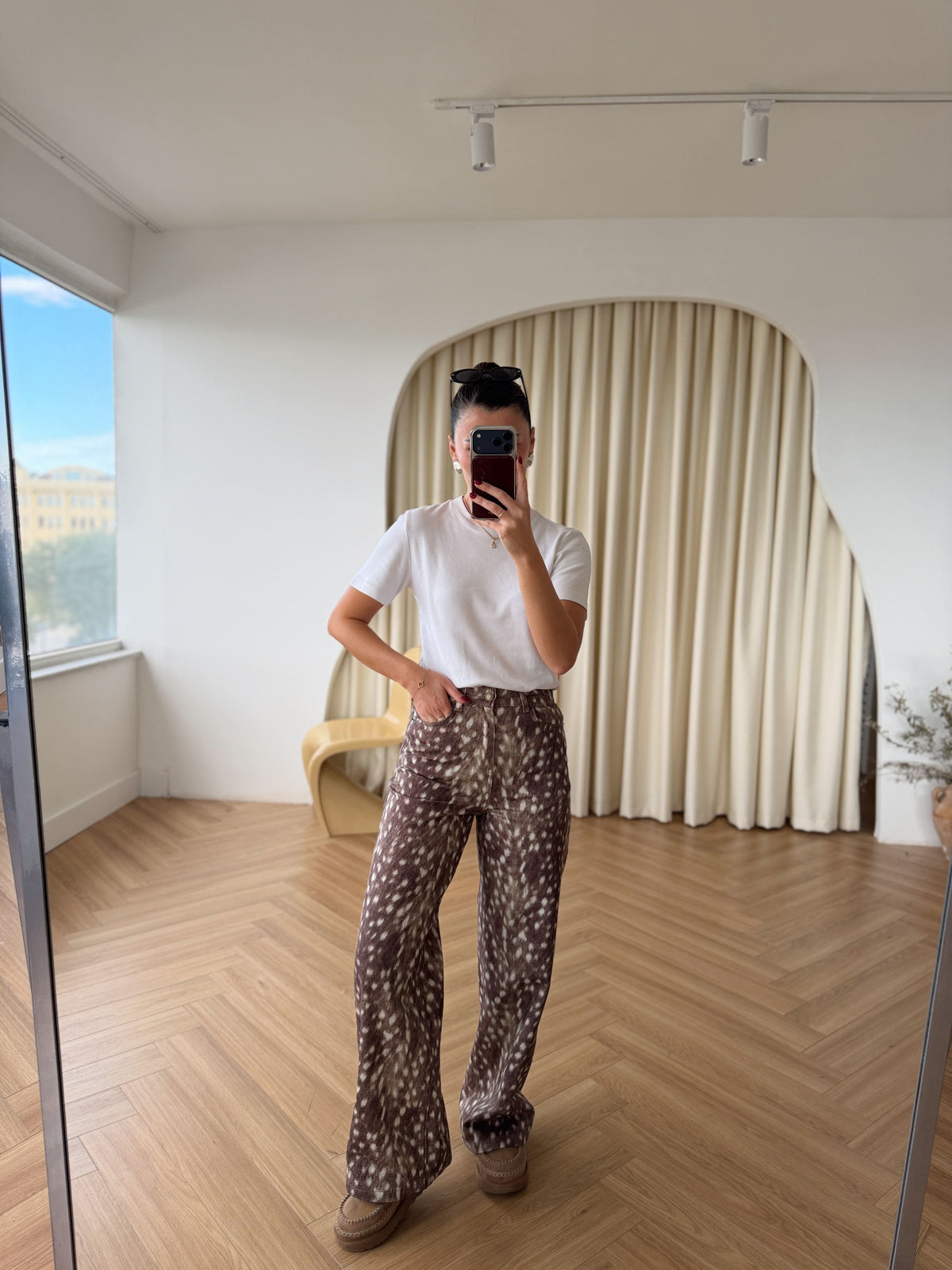 Jean à motif faon