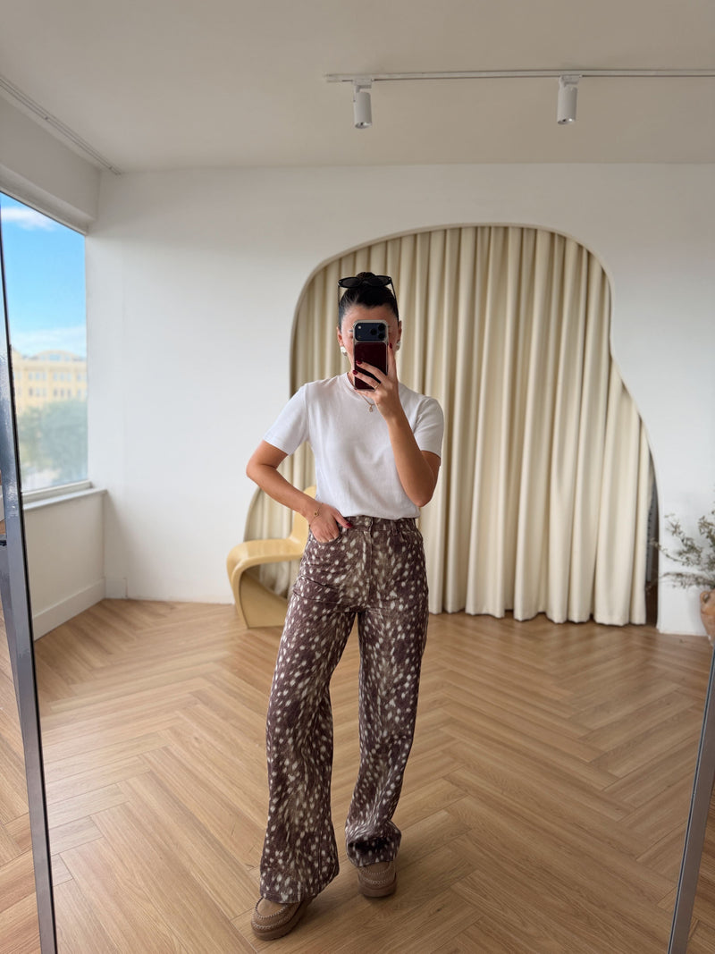 Jean à motif faon