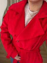 Veste en velours côtelé ceinturée