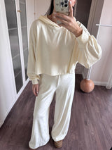Pantalon en velours taille élastique