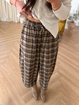 Pantalon à carreaux taille élastique