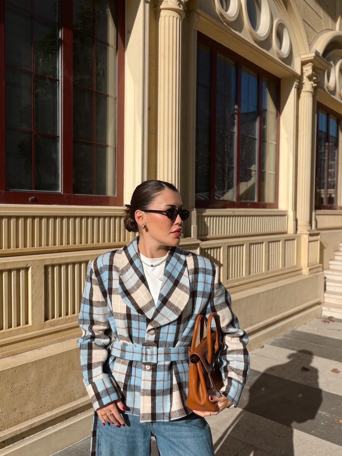 Veste à carreaux doublée