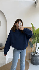 Hoodie Oversize 100% Coton marine