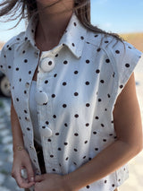 Gilet en toile à pois