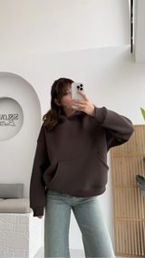 Hoodie Oversize 100% Coton marron