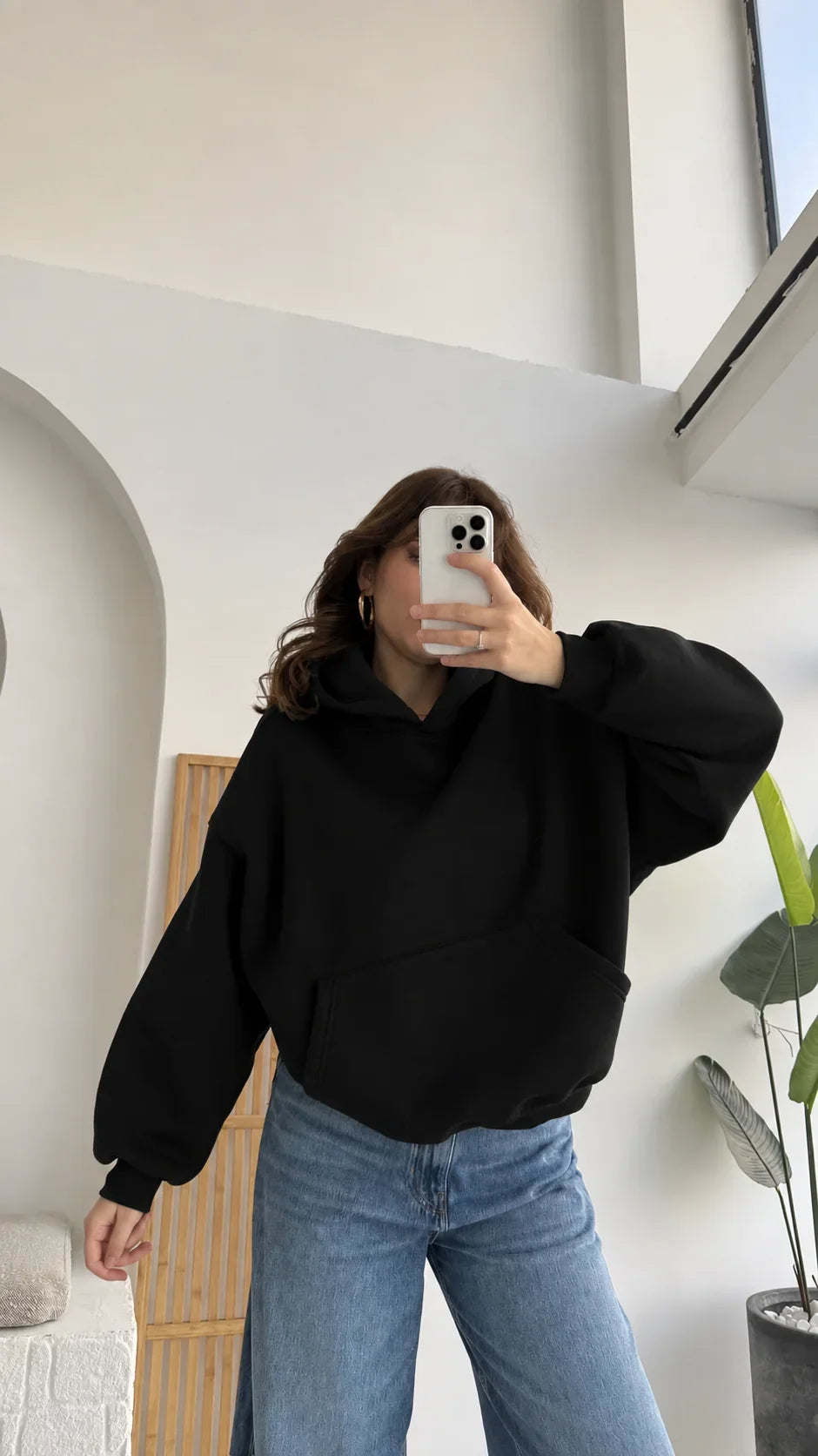 Hoodie Oversize 100% Coton noir