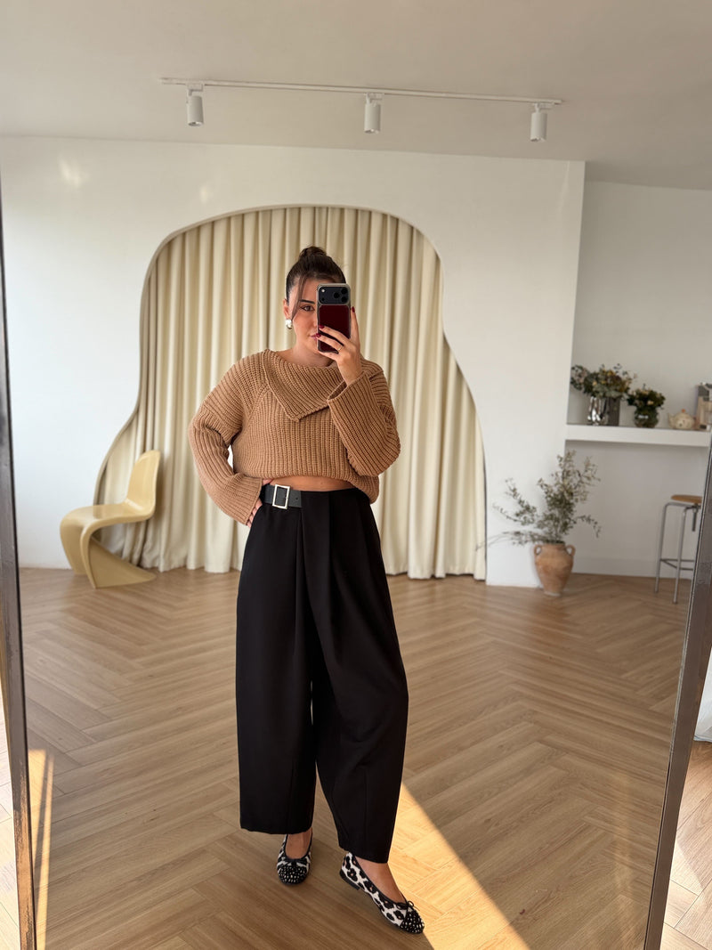 Pantalon à pinces ceinture latérale