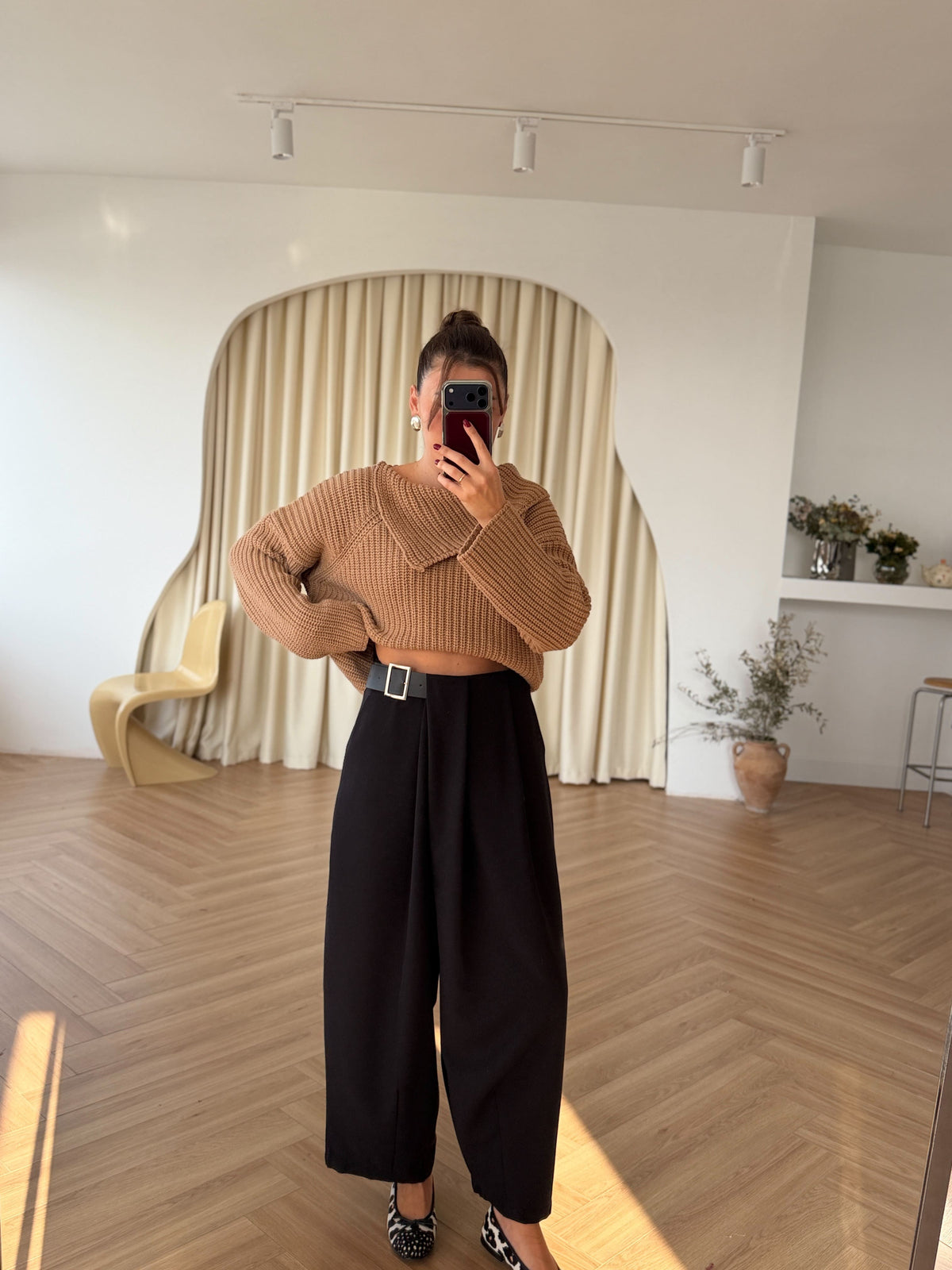 Pantalon à pinces ceinture latérale