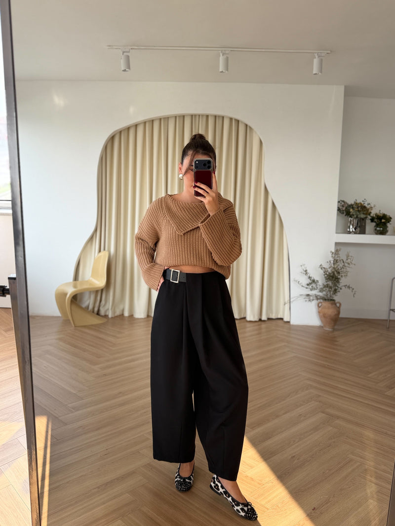 Pantalon à pinces ceinture latérale