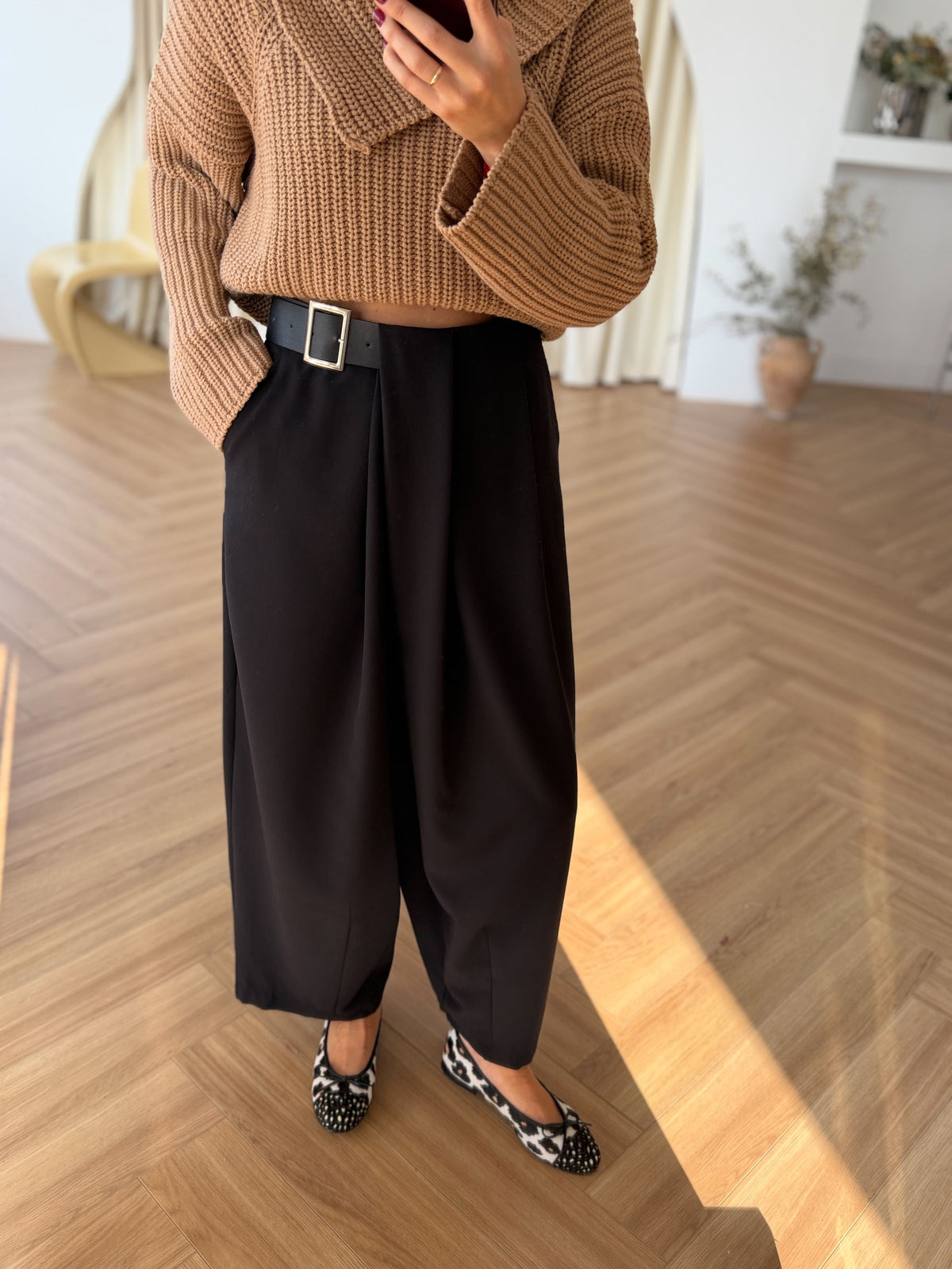 Pantalon à pinces ceinture latérale