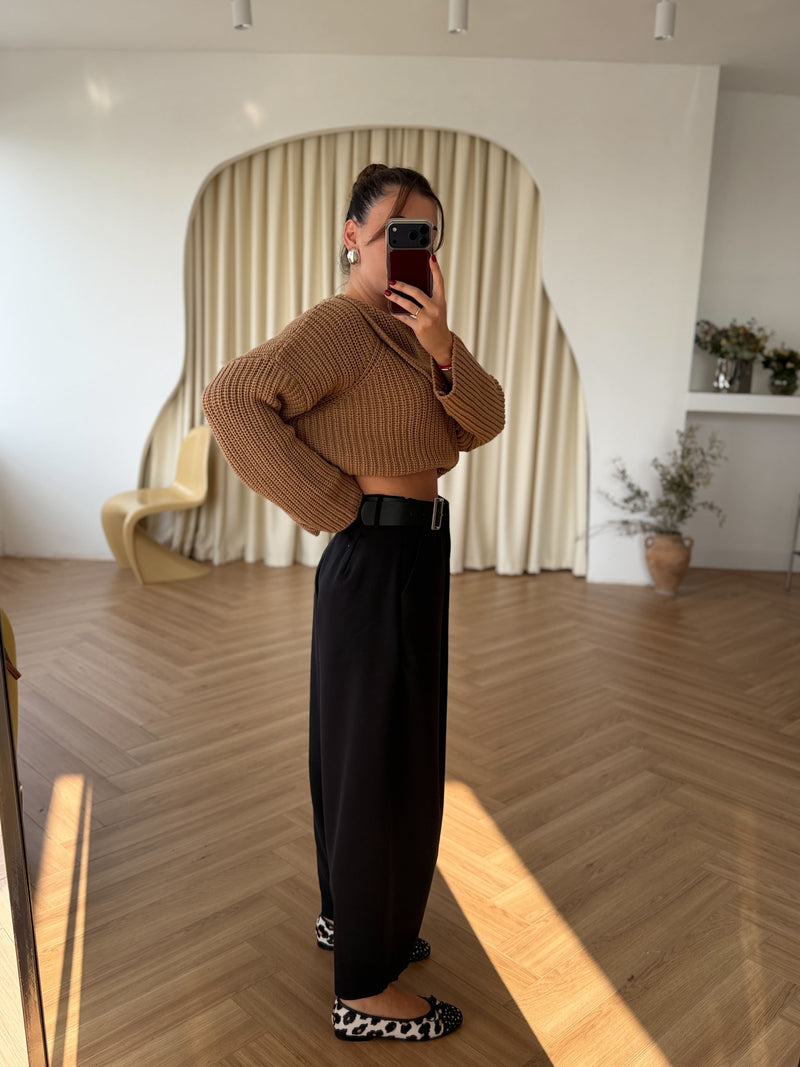 Pantalon à pinces ceinture latérale