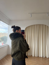 Blouson en nubuck doublé fourrure