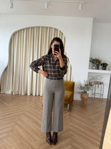 Pantalon taille haute à ceinture