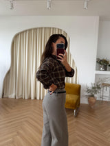 Pantalon taille haute à ceinture